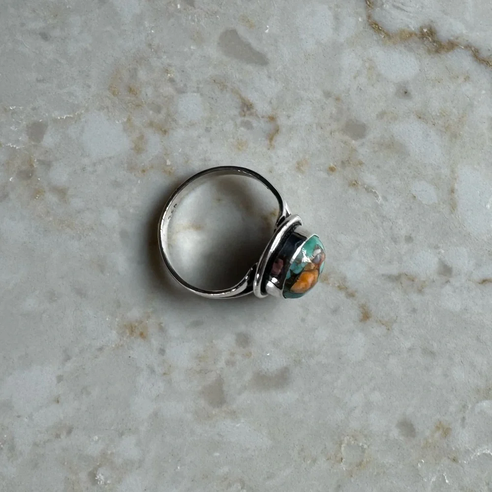 NWOT Sundance Beach Mosaic Ring, Spiny Oyster, Sterling Silver